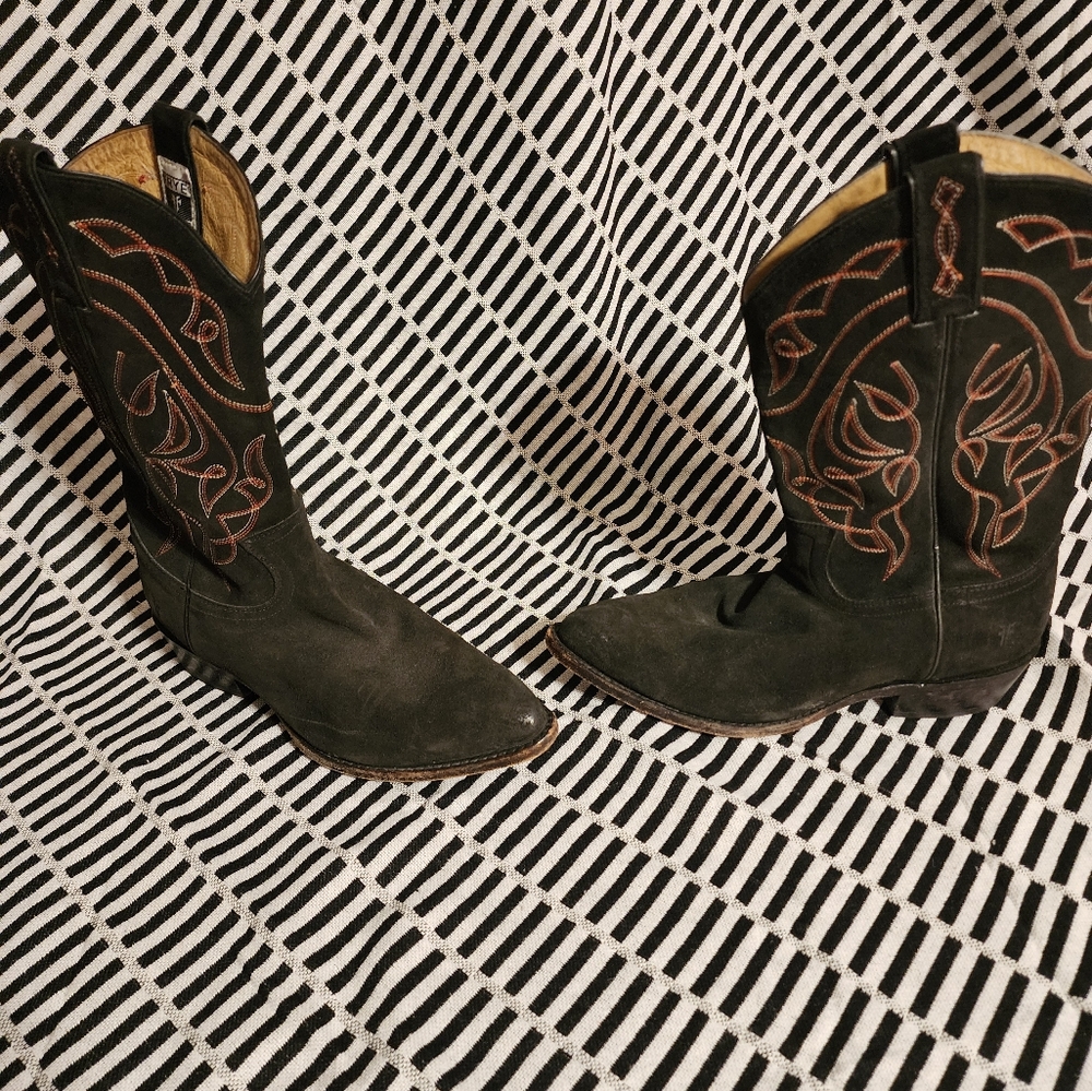 Frye Black Cowboy boot Billy Stitch 9.5